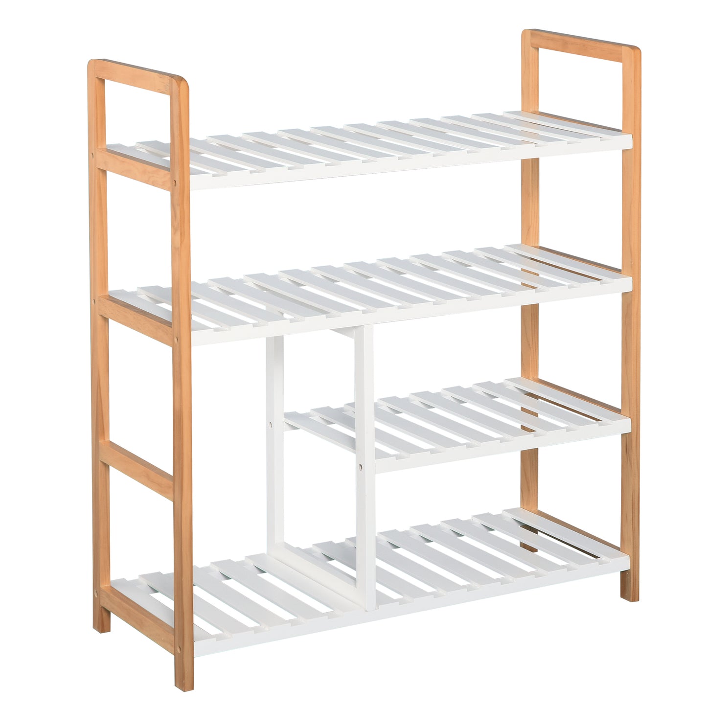 Tael Wooden 4 Tier Shoe Rack With Open Shelving