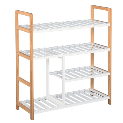 Tael Wooden 4 Tier Shoe Rack With Open Shelving