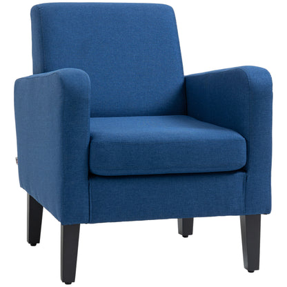 Niro Linen Look Blue Box Style Armchair
