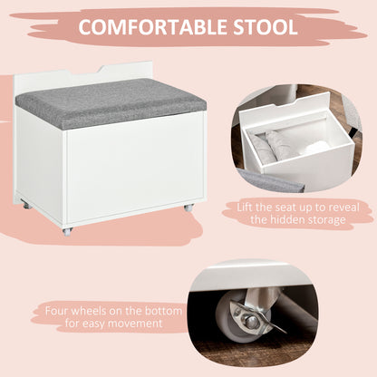 Nohadi White Dressing Table With Flip Up Mirror Hidden Storage Compartments And Drawer Unit