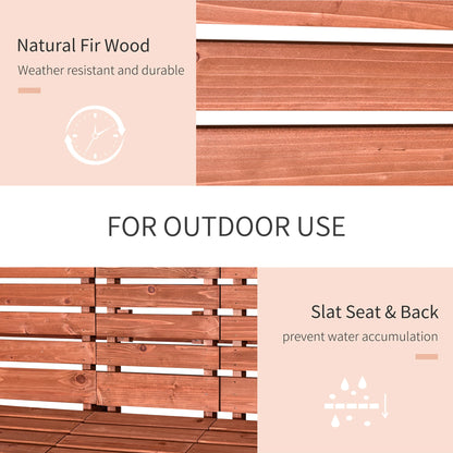 Marutta Fir Wood Natural Convertible Garden Bench Expanding From 2 To 3 Seats