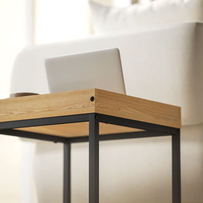 Lavi Set Of 2 Boxy Nesting Tables Wooden Black And Wood Effect