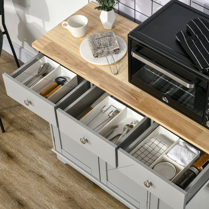 Totoro Grey Sideboard With Natural Top 3 Doors 3 Drawers 3 Shelves