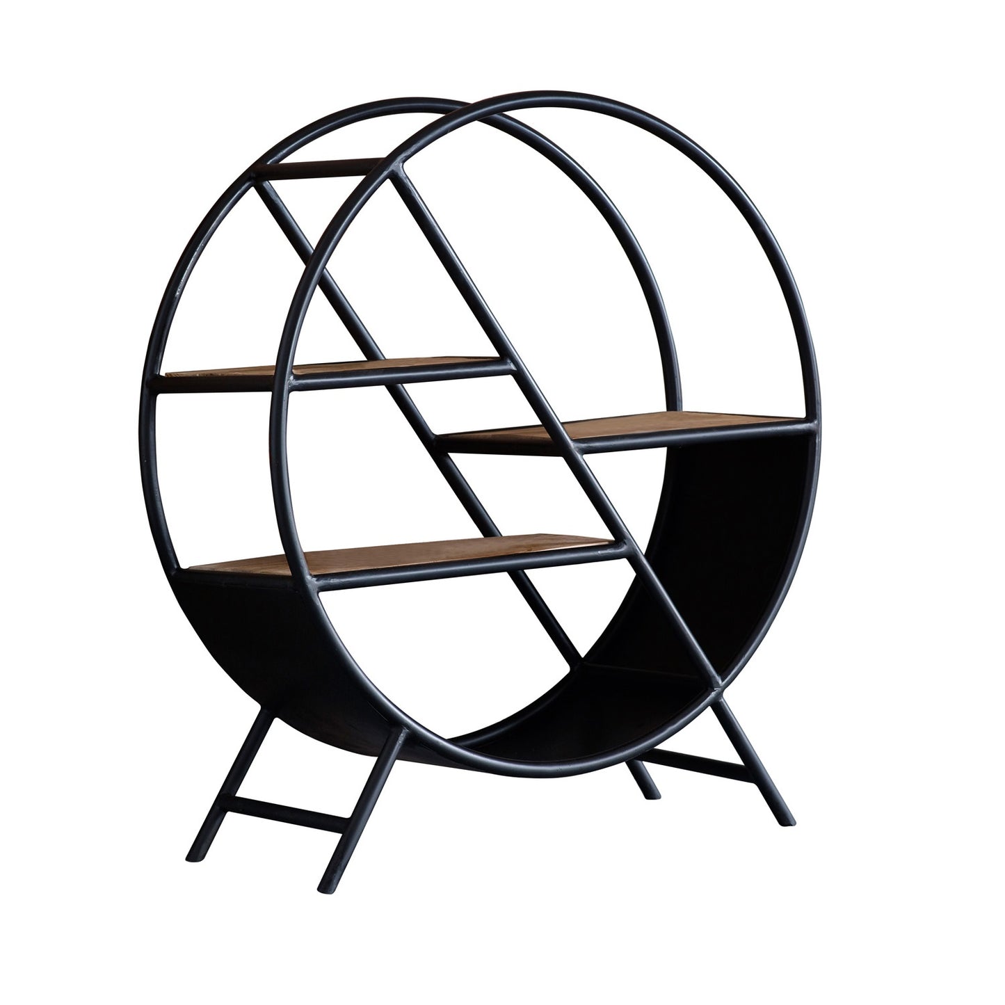 Toivakka Industrial Round Open Bookcase 3 Shelves
