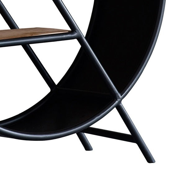 Toivakka Industrial Round Open Bookcase 3 Shelves