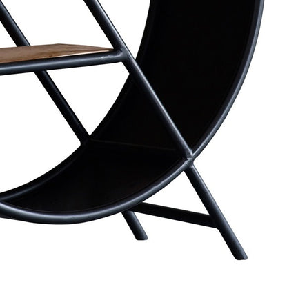 Toivakka Industrial Round Open Bookcase 3 Shelves