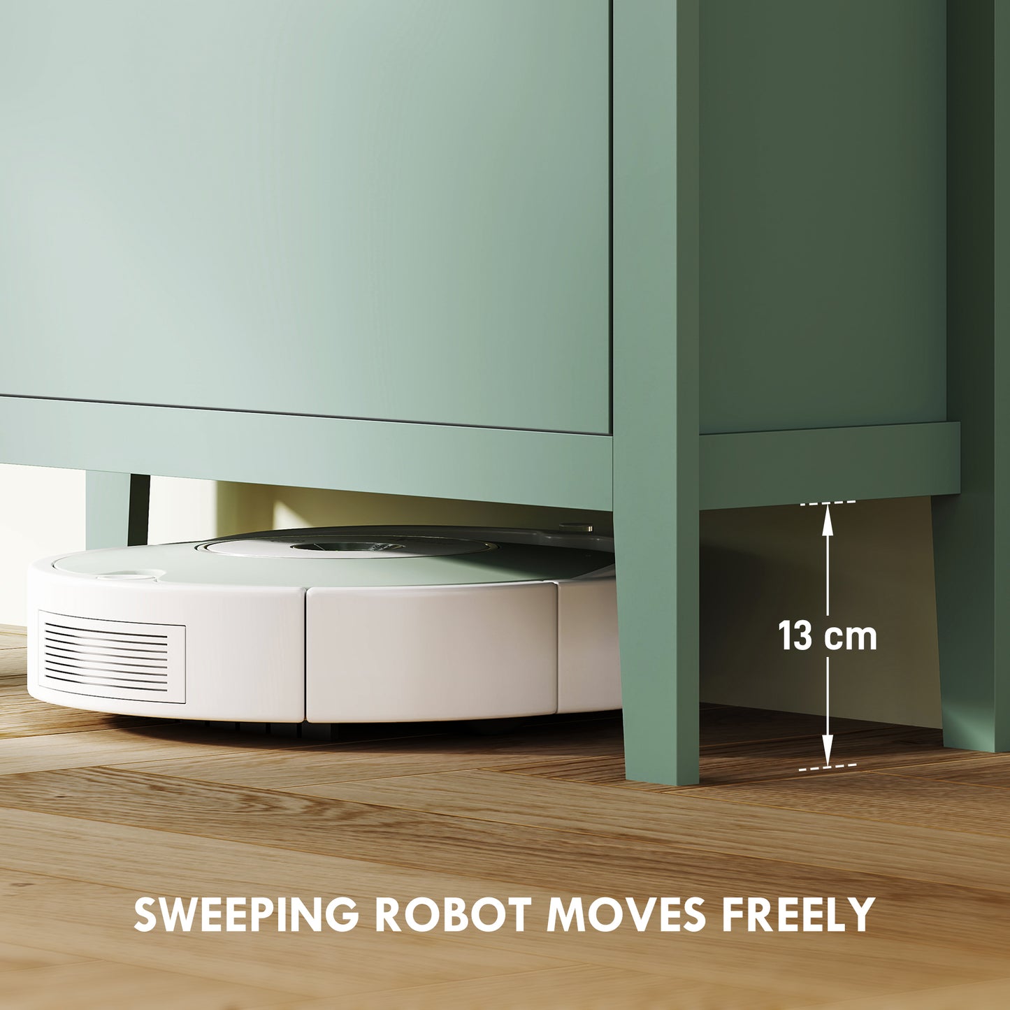 Sela Wooden Mint Green Modern 2 Drawer Shoe Cabinet  Faux Leather Handles