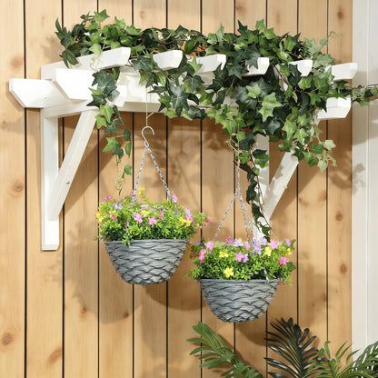 Viravi Set Of 2 Hanging Artificial Cosmos Flower Displays In Mixed Colours