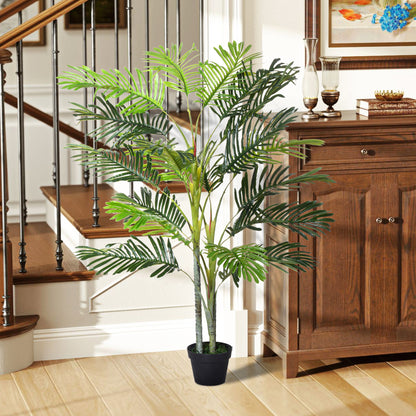 Miveno Set Of 2 Dark Green Artificial Double Ball Topiary Trees In Matching Pots For Interior Spaces