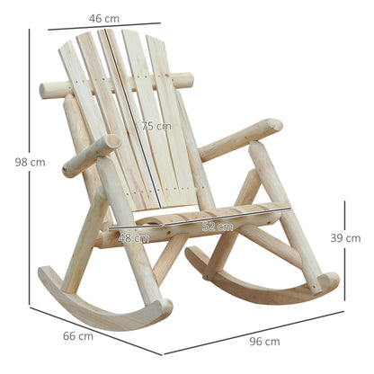 Cheddar Set Of 2 Natural Wood  Rocking Chairs With Ergonomic Design