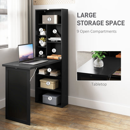 Havizi 98cm Black 3 Section Work Desk With Chalkboard And Storage