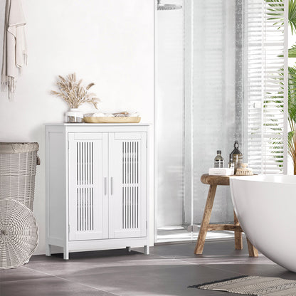 Vaco Modern White Bathroom Floor Storage Cabinet