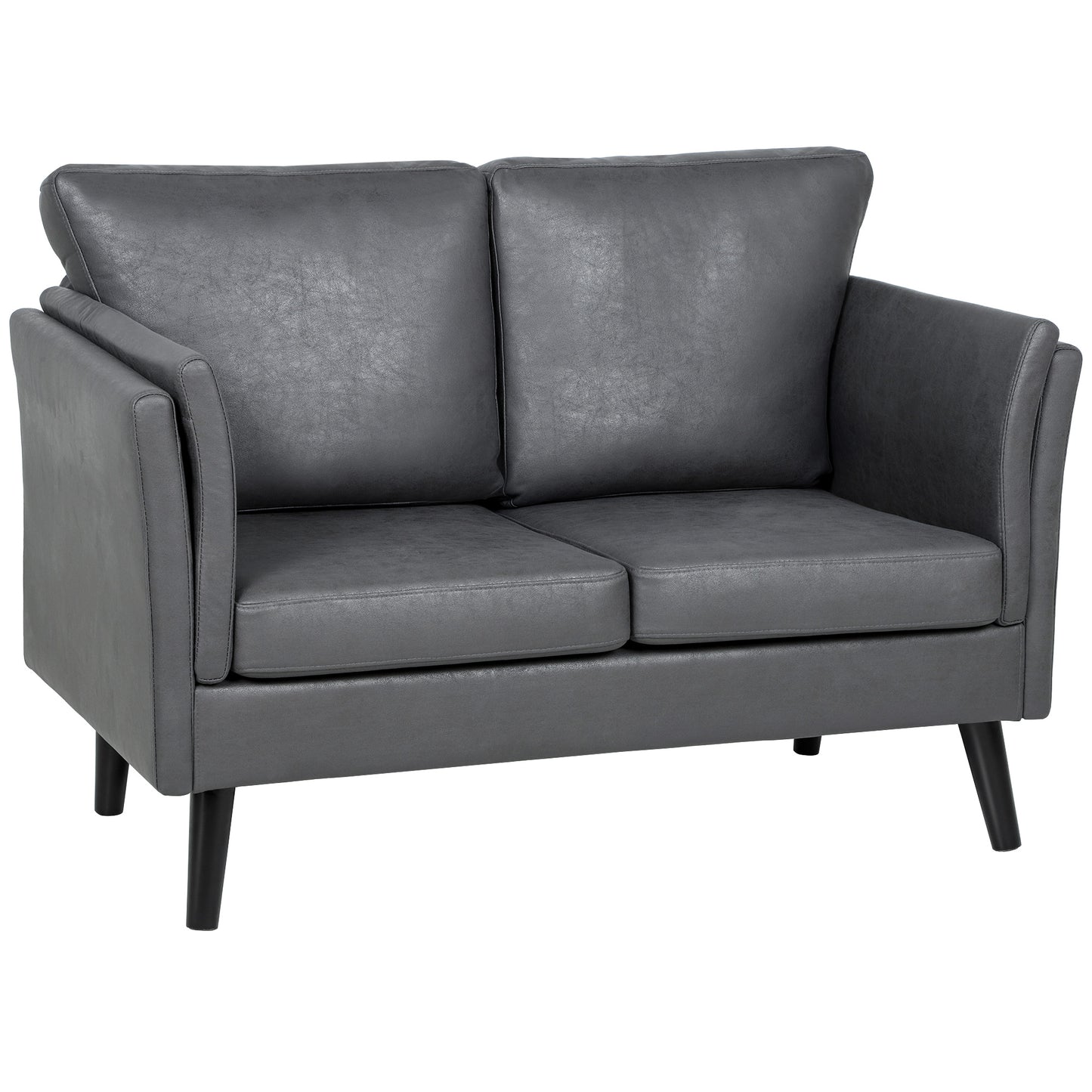 Ravi Grey Faux Leather 2 Seater Sofa