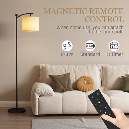 Mota Nelo Metal Black LED Floor Lamp With Remote Control And Slim Modern Profile
