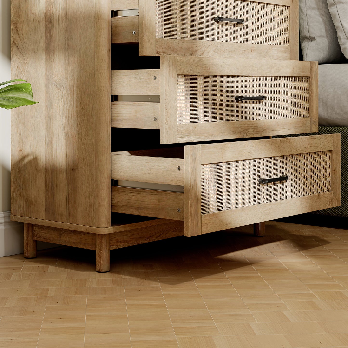 Zima Wood Oak Finish 3 Drawer Storage Chest 76 cm Wide