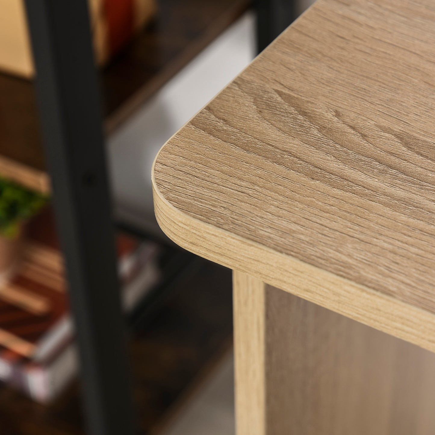 Halama 100cm Wooden Oak And White Writing Desk With 3 Tier Storage Shelving