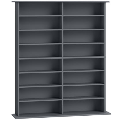 Yopayo Lora Wooden Grey 6teen Compartment Media Storage Shelf