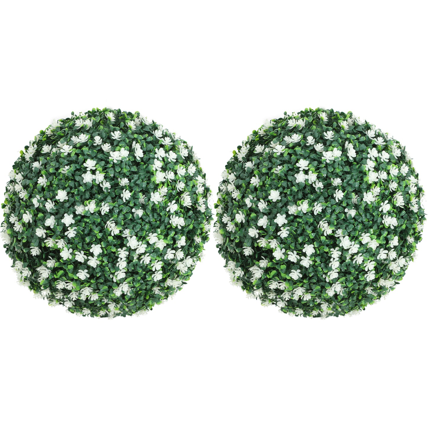 Radi Set Of 2 Artificial Boxwood Ball Plants In White Finish