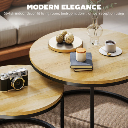 Mova Set Of 2 Light Natural Finish Wood Effect Nesting Tables