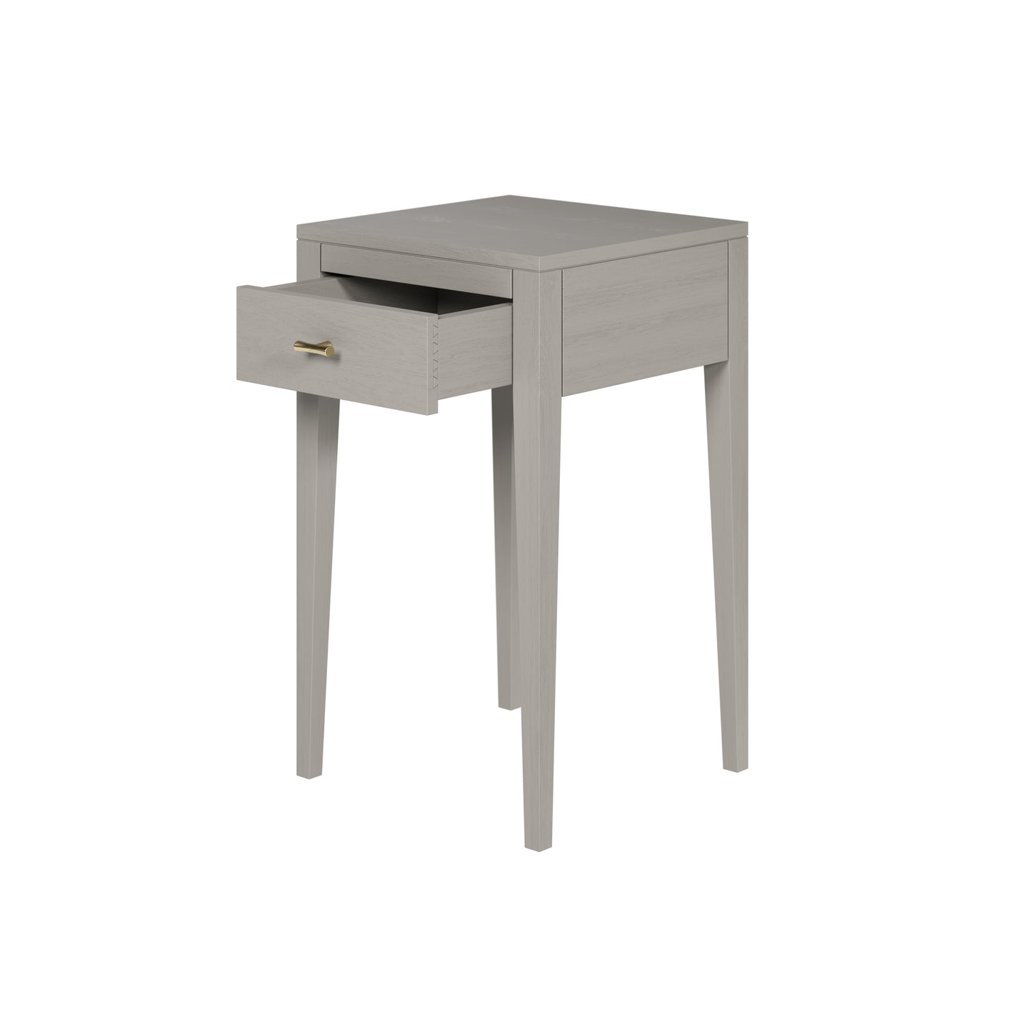 Olinda Mist Grey Wood Grain 1 Drawer Bedside Table