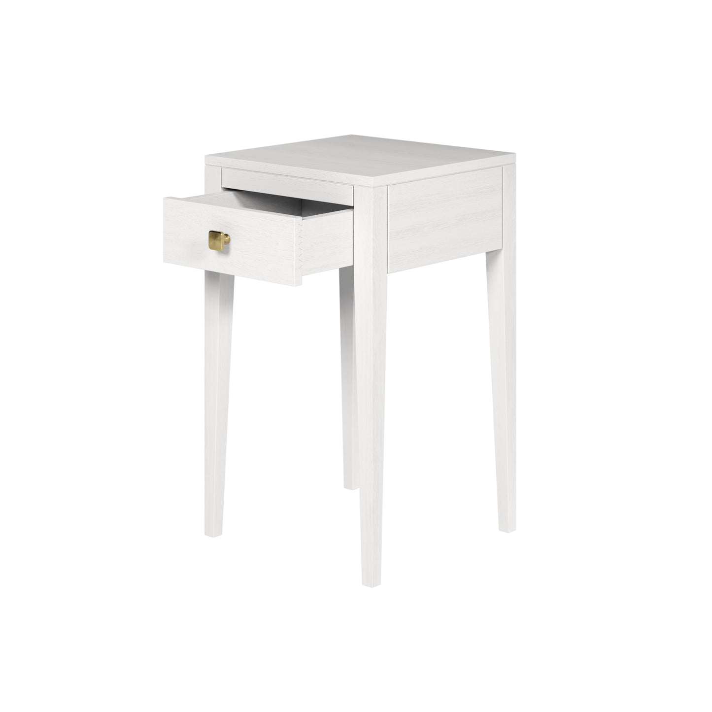 Moscow White Wood Grain 1 Drawer Bedside Table