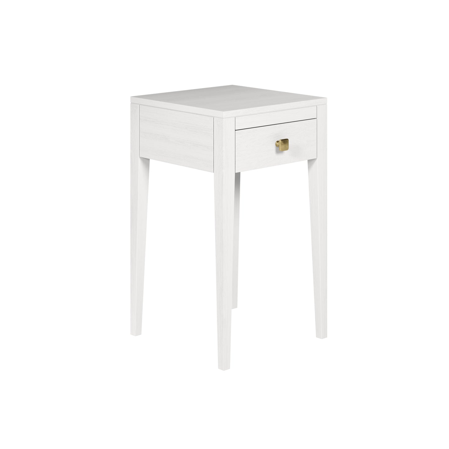 Moscow White Wood Grain 1 Drawer Bedside Table
