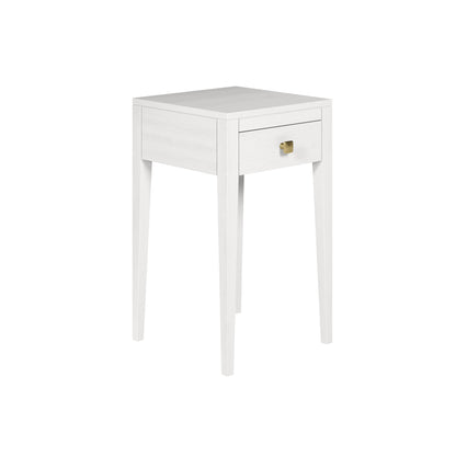 Moscow White Wood Grain 1 Drawer Bedside Table
