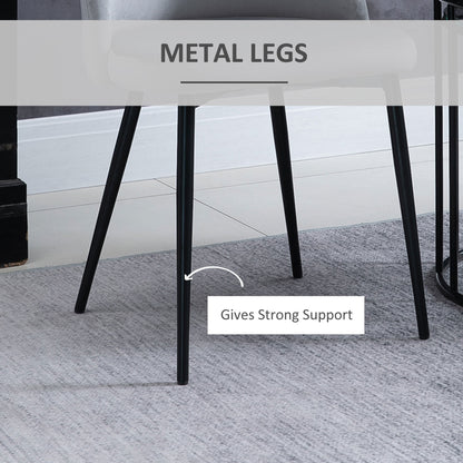 Ladori Fabric Grey Contemporary Dining Chairs Set Of 2 With Soft Upholstered Seats