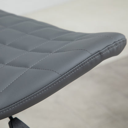 Patari Set Of 2 Faux Leather Grey Adjustable Bar Chairs With Backrest And Footrest