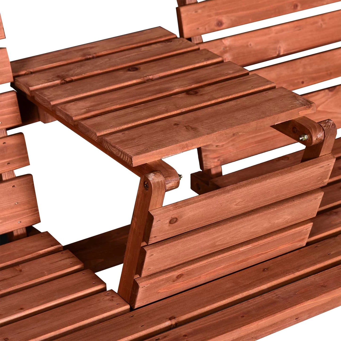 Marutta Fir Wood Natural Convertible Garden Bench Expanding From 2 To 3 Seats