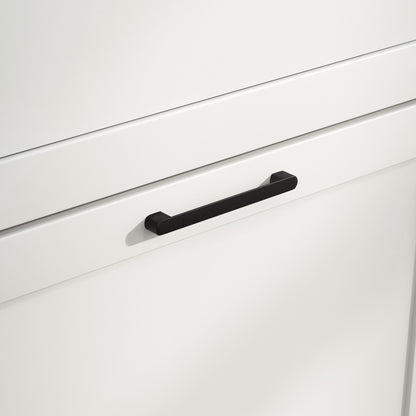 Lisavi Wooden White Slim Shoe Cabinet With 2 Flip Drawers and Shelf