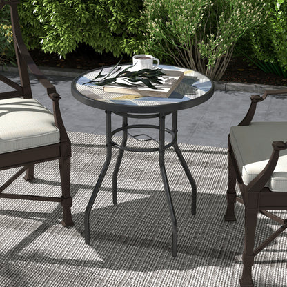 Bahavi Glass Top Multicolour Round Garden Table
