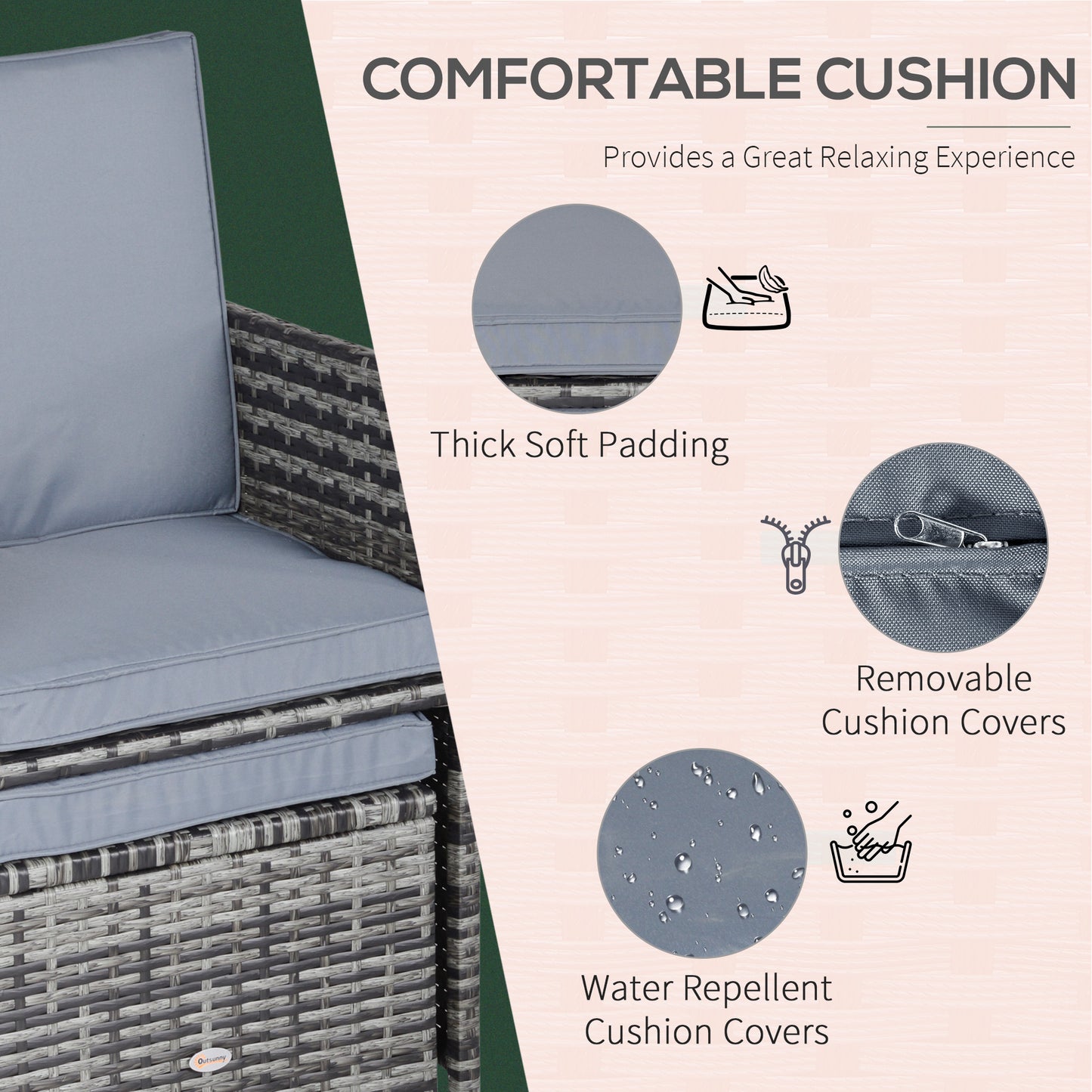 Tasuke Rattan Grey 10 Seater Cube Garden Dining Set With Cushions And Rectangular Glass Table