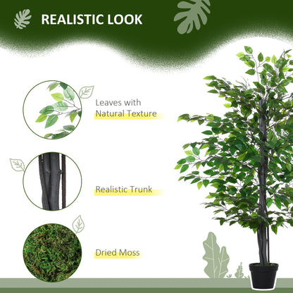 Nito Artificial Rose Style Tree In Purple And White With Decorative Pot
