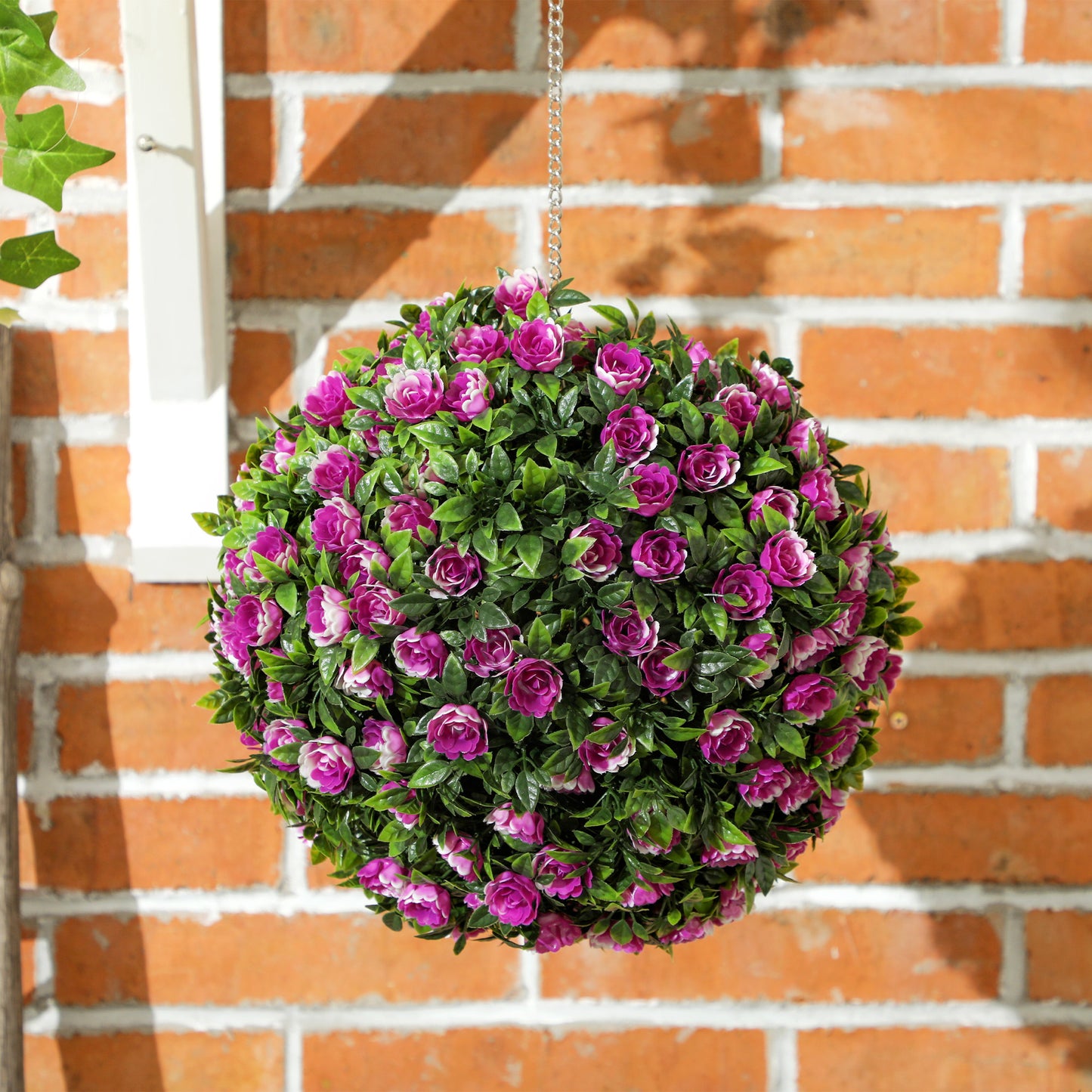 Liso Set Of 2 Artificial UV Resistant Rose Style Topiary Balls H8 28cm