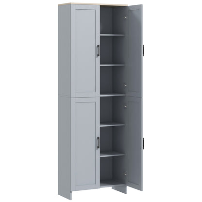 Keketa 171cm Wooden Grey 4 Door Modern Kitchen Pantry Cabinet
