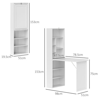 Larono 98cm White 3 Section Work Desk With Writing Board And Storage