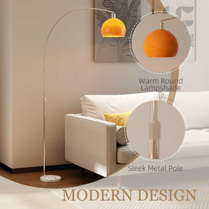 Filu Metal Orange Modern Floor Lamp With Shade And Foot Switch
