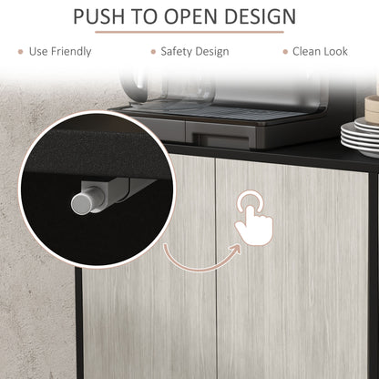 Vepamo Neutral Black and Grey Sideboard 4 Doors 2 Shelves