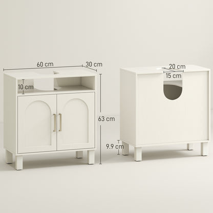 Nenola Cream White Under Sink Storage Cabinet For Basin