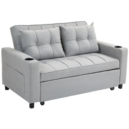 Kahani Razi Light Grey Upholstered 2 Seater Pull Out Sofa Bed