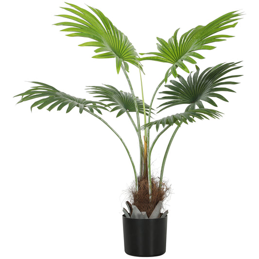 Mazili Artificial Palm Style Tree With Realistic Leaf Detail And Coir Effect Base In Pot H8 94cm Green