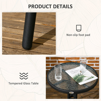Lara Rattan Black 3 Piece Garden Bistro Table And Chair Set