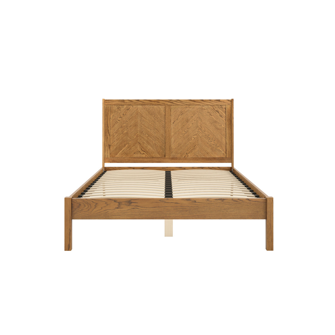 Dungarvan Chevron Zig Zag Natural Wood 4ft6 Double Bed with Headboard