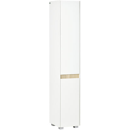 Moka Tall Freestanding Bathroom Cabinet With 5 Tier Adjustable Shelving White