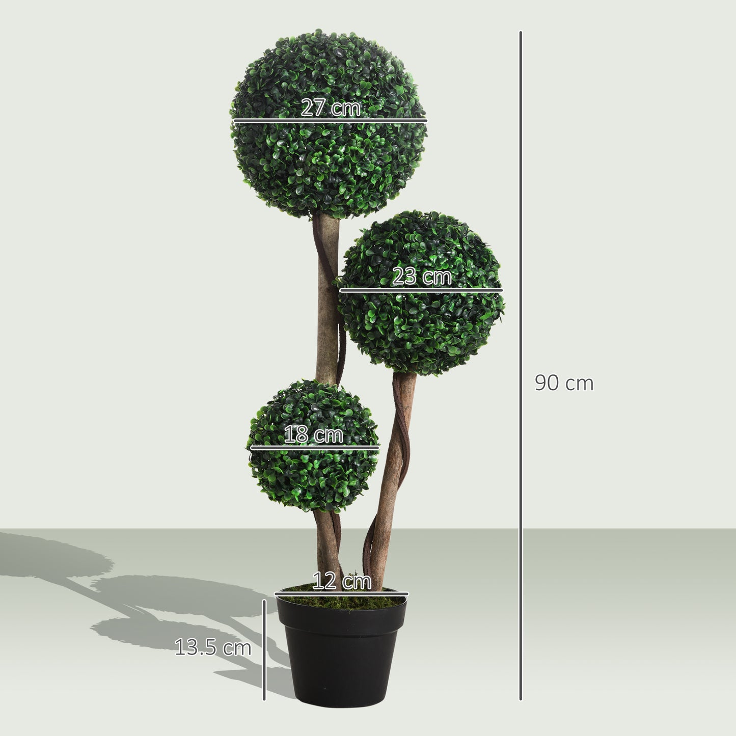 Moneri Dark Green Artificial Boxwood Ball Topiary Tree In Pot For Decorative Use