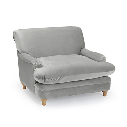 Bambola Retro Soft Grey Chenille Cushioned Armchair