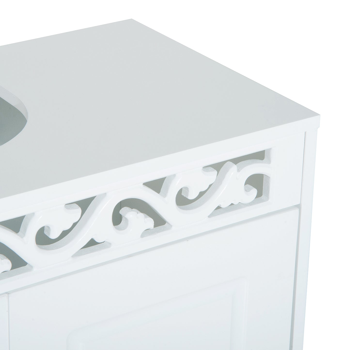 Seni Under Sink Bathroom Storage Cabinet With Double Doors In Wood Finish