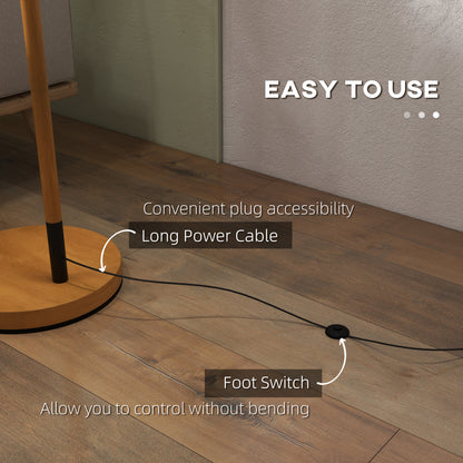 Liloel Metal Brown Adjustable Floor Lamp With 350 Degree Rotating Shade And LED Bulb