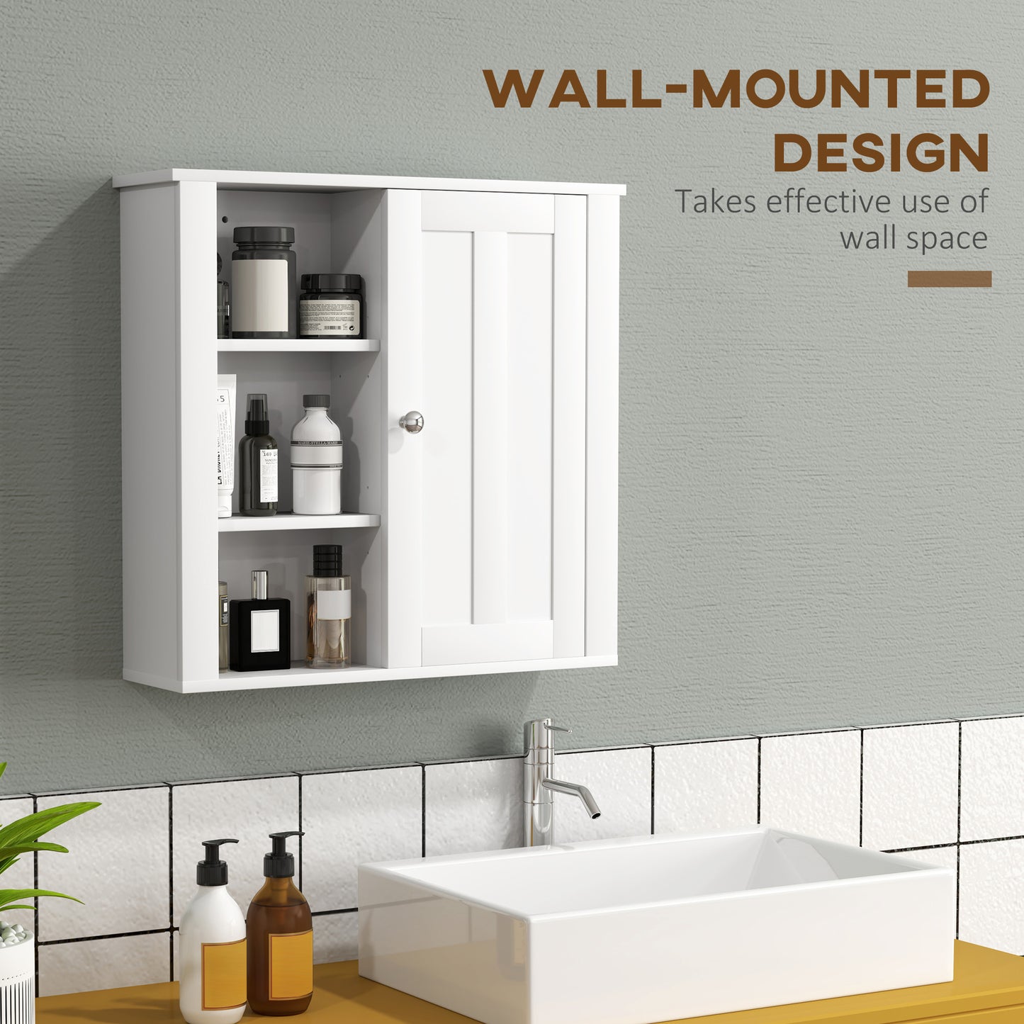 Norayo Minimal White Bathroom Storage Cabinet With Clean Line Design